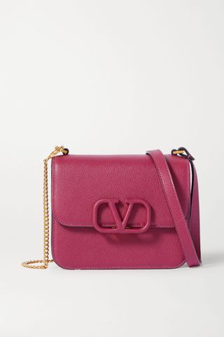 Valentino + Valentino Garavani Vsling Small Textured-Leather Shoulder Bag