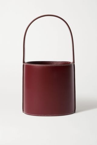 Staud + Bissett Mini Leather Bucket Bag