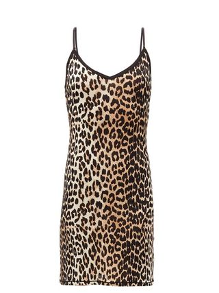 Ganni + Leopard-Print Jersey Mini Dress