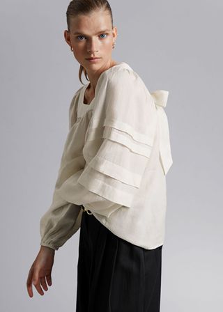 & Other Stories + Pleated Sleeve Blouse