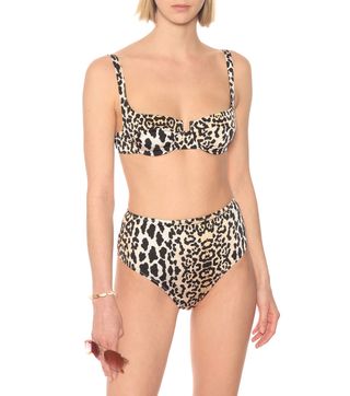 Reina Olga + Brigitte Leopard-Print Bikini Top