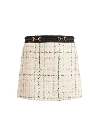 Gucci + Horsebit Cotton-Blend Bouclé-Tweed Mini Skirt