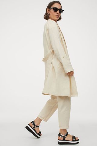 H&M + Linen-Blend Trenchcoat