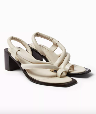 Topshop + Vidal White Leather Padded Sandals