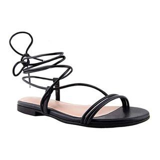 The Drop + Samantha Flat Strappy Lace-Up Sandal