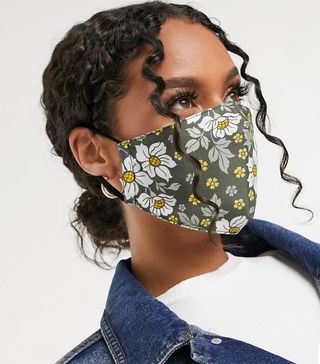 Designb London + 2 Pack Face Covering With Adjustable Straps in Black and Floral Print