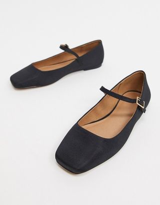 ASOS + Design Late Mary Jane Ballet Flats in Black