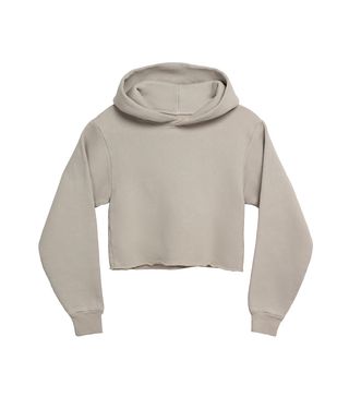 x Karla + The Raw Edge Crop Hoodie in Stone Grey