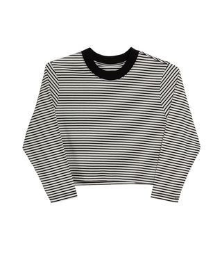 x Karla + The Long Sleeve Crop in Black & White Stripe