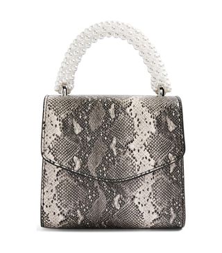 Topshop + Aurora Imitation Pearl Faux Leather Handbag