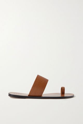 ATP Atelier + Astrid Lizard-Effect Leather Sandals