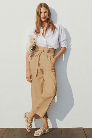 H&M + Twill Paper-Bag Pants