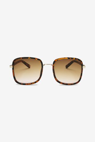Next + Tortoiseshell Effect Large Square Metal Inlay Sunglasses