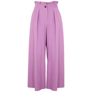 Palones + Lilac Wide-Leg Cotton-Blend Trousers