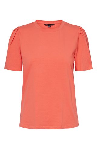 Vero Moda + Sussi Pleated Sleeve T-Shirt