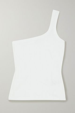 Ninety Percent + One-Shoulder Ribbed Stretch-Organic Cotton Tank