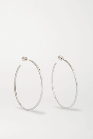 Jennifer Fisher + 2-Inch Square Thread Silver-Plated Hoop Earrings
