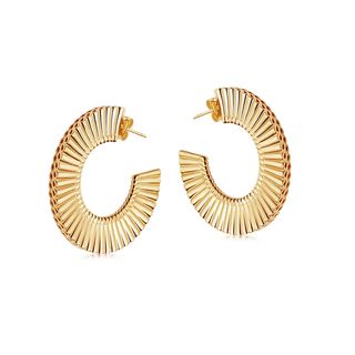 Missoma + Gold Large Flat Frill Hoops