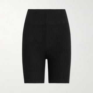 Leset + Alison Ribbed Stretch-Knit Shorts