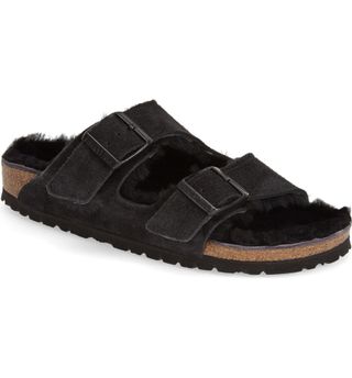 Birkenstock + Arizona Genuine Shearling Lined Slide Sandals