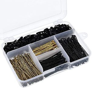 Hicarer + 200 Pieces Bobby Pins U Hair Pins Hair Clips and Rubber Hair Bands