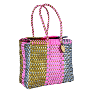 Maria Victoria + Multicolor Pattern Small Basket Bag