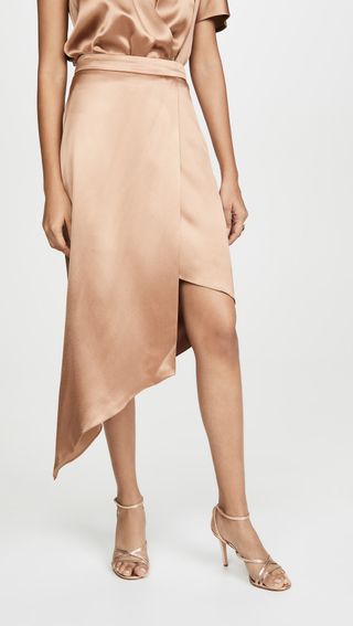 Cushnie + High Waist Skirt With Asymmetrical Hem