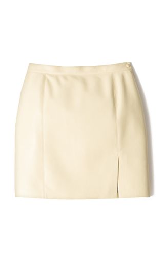 Nanushka + Gima Slit-Front Leather Mini Skirt