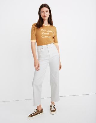 Madewell + Slim Wide-Leg Jeans in Tile White