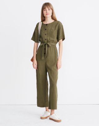 Madewell + Short-Sleeve Belted Jumpsuit