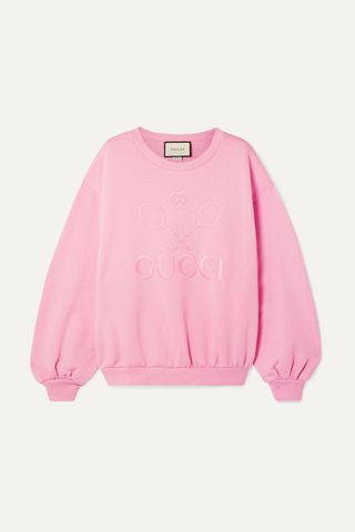 Gucci + Oversized Embroidered Cotton-Jersey Sweatshirt