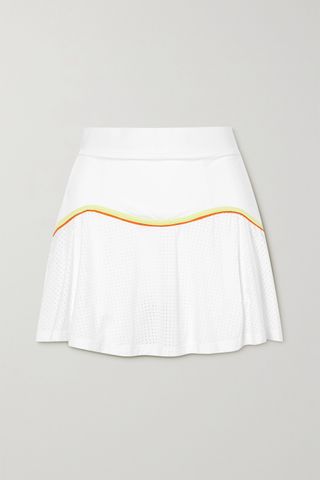 L'Etoile Sport + Performance Team Mesh-Paneled Stretch-Jersey Tennis Skirt