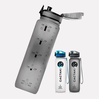 Cactaki + 32oz Water Bottle With Time Marker