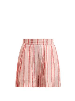 Three Graces London + Kilman Striped Linen-Blend Shorts