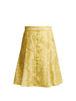 Emilia Wickstead + Ines Python-Print Linen Skirt