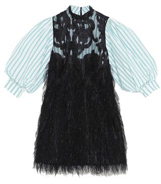 Ganni + Feathery Cotton Mini Dress