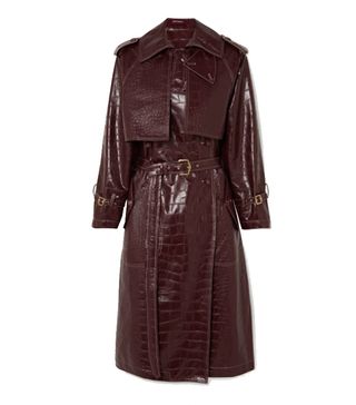 Sies Marjan + Eva croc-effect faux leather trench coat