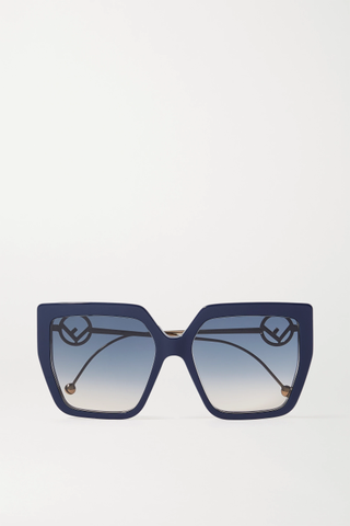 Fendi + Oversized Square-Frame Acetate and Gold-Tone Sunglasses