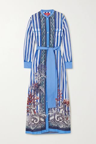 F.R.S For Restless Sleepers + Galene Belted Printed Cotton and Silk-Blend Maxi Dress