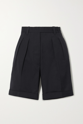 Giuliva Heritage + The Husband Pleated Grain de Poudre Wool Shorts