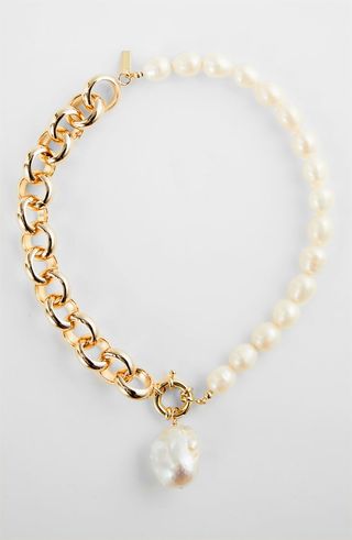 Éliou + Aleko Pearl & Chain Pendant Necklace