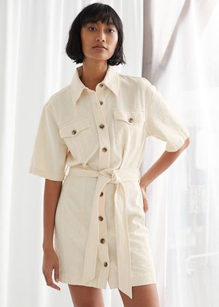 & Other Stories + Belted Shirt Mini Dress