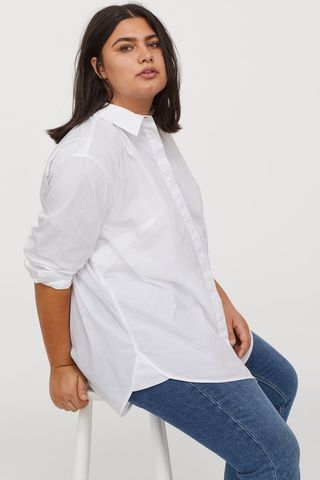 H&M+ + Oversized Cotton Shirt