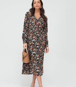 Warehouse + Livia Floral Midi Belted Dress