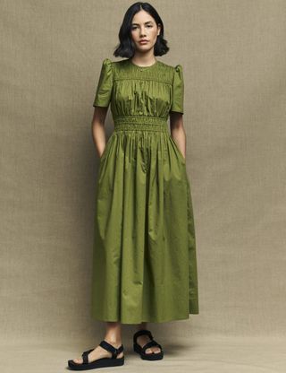 Nobody's Child + Petite Olive Green Natalia Midi Dress
