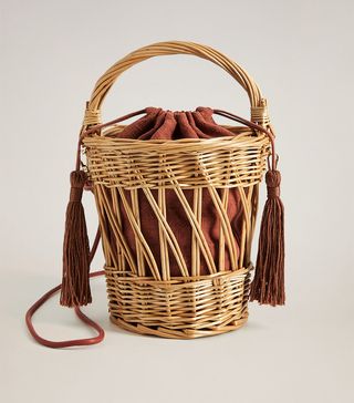 Mango + Wooden Basket Bag