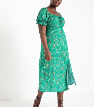 Eloquii + Puff Sleeve Midi Dress