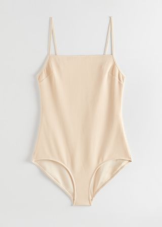 & Other Stories + Ribbed Square Neck Swimsuit