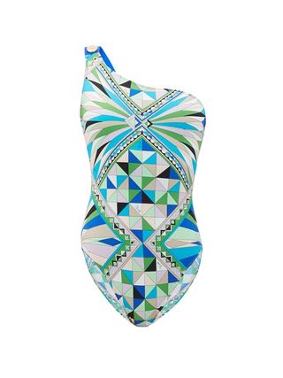 Emilio Pucci + One-Shoulder Printed Swimsuit