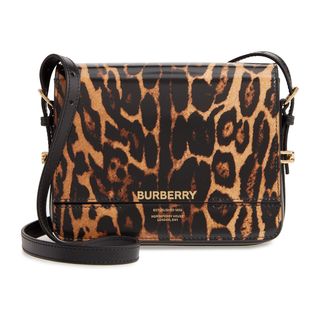 Burberry + Small Grace Leopard Print Leather Crossbody Bag